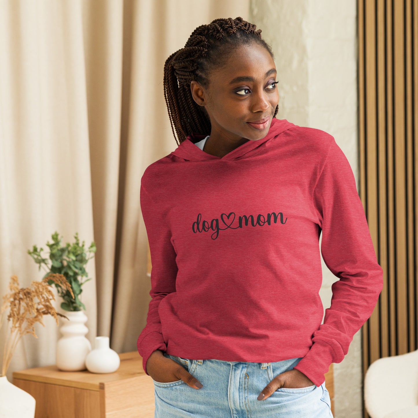 Dog Mom Heart - Hooded long-sleeve tee