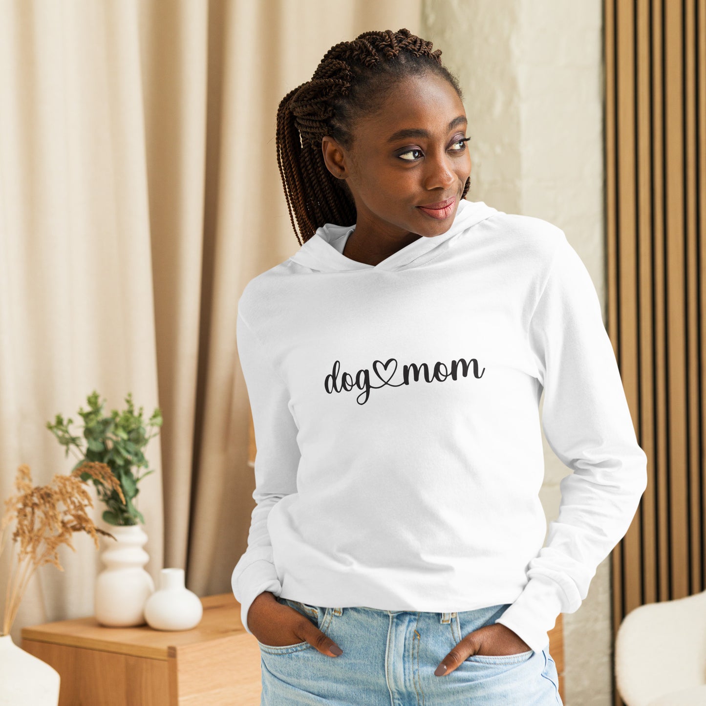 Dog Mom Heart - Hooded long-sleeve tee